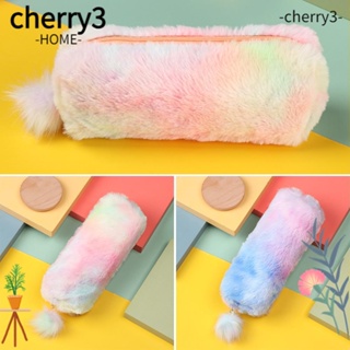 Cherry3 กระเป๋าเครื่องสําอาง กระเป๋าปากกา ทรงแปดเหลี่ยม ผ้ากํามะหยี่ขนนิ่ม สําหรับนักเรียนหญิง