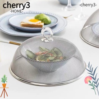 Cherry3 ฝาครอบจาน สเตนเลส ทรงกลม กันการบิน สําหรับปาร์ตี้ บาร์บีคิว