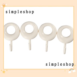 SIMPLE ตะขอแขวนเสื้อผ้า ไม่ต้องเจาะ ขนาดเล็ก เรียบง่าย สําหรับห้องน้ํา 4 ชิ้น