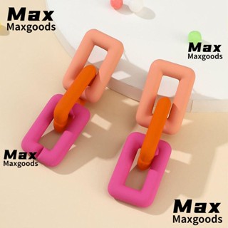 Maxg ต่างหูแฟชั่น อะคริลิค ขนาดใหญ่ สีแคนดี้