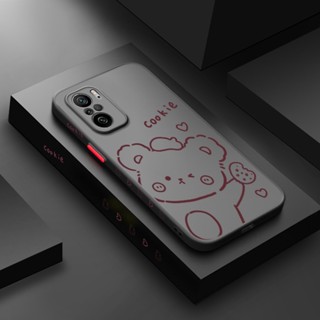 เคสโทรศัพท์มือถือแบบแข็ง ใส กันกระแทก ลายการ์ตูนหมีคุกกี้ สําหรับ Xiaomi MI POCO F3 Redmi K40 K40 Pro