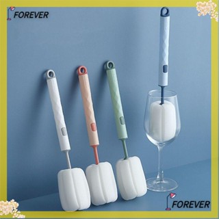 FOREVER Kitchen Sponge Brush Long Handle Cup Brush Cleaning Brush Removable Cleaning Tool Household Washing Baby Bottle/Multicolor