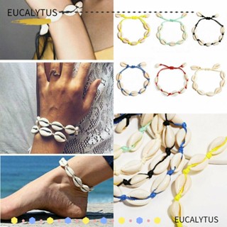 EUTUS สร้อยข้อมือโซ่ ประดับเปลือกหอย ปรับได้ เครื่องประดับแฟชั่น สไตล์โบโฮ