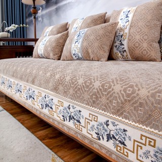 คุณภาพสูง Chenille Jacquard 1 2 3 4 ที่นั่ง โซฟา เบาะ กันลื่น เบาะรองนั่ง รูปตัว L อิมพีเรียล เก้าอี้บริโภค โซฟา พนักพิงหลัง