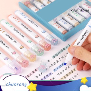 Chunrong ปากกามาร์กเกอร์ หมึกแห้งเร็ว ลายอุ้งเท้าแมว จับสบาย 6 ชิ้น