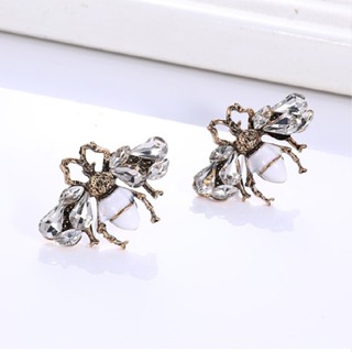 Rhinestone Crystal Honey Bee Earrings Ear Stud Charm Wedding Women Jewelry