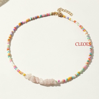 Cleoes สร้อยคอ จี้รูปอสมมาตร ปรับขนาดได้ สไตล์โบโฮ ของขวัญวันเกิด สําหรับผู้หญิง Y2K