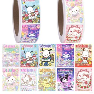 SANRIO Gany สติกเกอร์ฉลาก ลาย Kuromi Cinnamoroll Melody POCHACCO pompompurin สําหรับติดบรรจุภัณฑ์เบเกอรี่ 500 ชิ้น ต่อม้วน