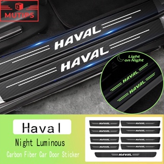 Haval 9 ชิ้น ป้องกันรอยขีดข่วน สําหรับติดประตูรถยนต์ เรืองแสง สติกเกอร์คาร์บอนไฟเบอร์ H2s H1 2022 2023 H5 H6 Jolion H2 M4 H9