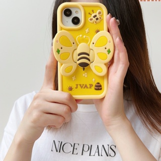 เคสโทรศัพท์มือถือซิลิโคน TPU ลายผึ้งน่ารัก สําหรับ iPhone 11 iPhone 11 Pro Max 14 Pro 14 ProMax 13 Pro 13 ProMax 12 12 Pro 12 ProMax