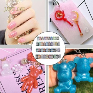 Jlove ผงแร่ไมก้า อีพ็อกซี่เรซิ่น เกรดมุก 40 สี สําหรับย้อมสีเครื่องประดับ DIY