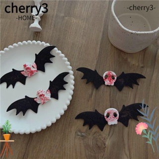 Cherry3 กิ๊บติดผมเรซิ่น รูปหัวกะโหลก ค้างคาว เป็ด สไตล์โกธิค สําหรับจัดแต่งทรงผม 4 ชิ้น