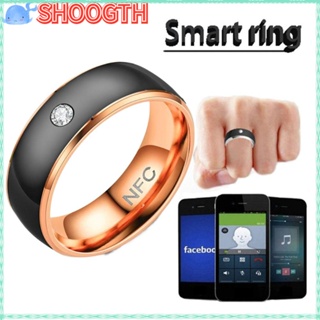 Shoogth NFC แหวนนิ้วอัจฉริยะ สเตนเลส อเนกประสงค์ กันน้ํา เชื่อมต่ออัจฉริยะ สําหรับโทรศัพท์ Android ผู้ชาย