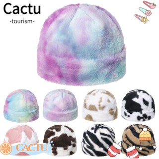 Cactu หมวกแตงโม ขนเฟอร์เทียม นิ่ม อบอุ่น แฟชั่น