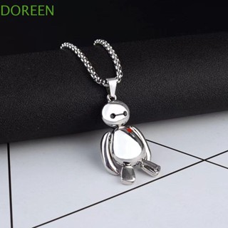 Doreen จี้สร้อยคอแฟชั่น การ์ตูน ของขวัญ Baymax ผู้ชาย คอ เครื่องประดับ สร้อยคอโซ่ เสื้อกันหนาว