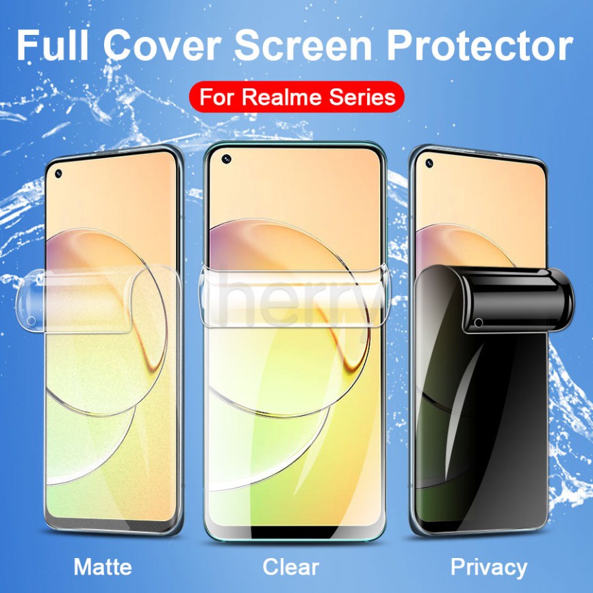 ฟิล์มไฮโดรเจลนิ่ม กันรอยหน้าจอ เนื้อแมตต์ เพื่อความเป็นส่วนตัว สําหรับ Realme 13 12 11 10 9i 8i 7i 6i 5i 9 8 7 6 5 Pro C11 C12 C15 C20A C21Y C25S C25Y C30S C31 C33 C65 C63 C61 C53 C55 C67 C35 C17 C3 Note 60 50 สีฟ้า