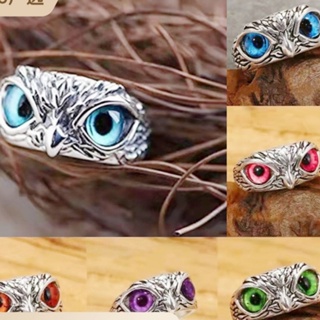 Owl Demon Eye Ring Girl New Vintage Creative Exaggerate Animal Couple Opening Adjustable Ring Jewelry