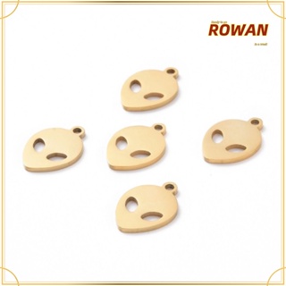 Rowans จี้การ์ตูนเอเลี่ยน หัวเอเลี่ยน สเตนเลส ขนาด 15*10*1 มม. สีทอง สําหรับต่างหู DIY 20 ชิ้น