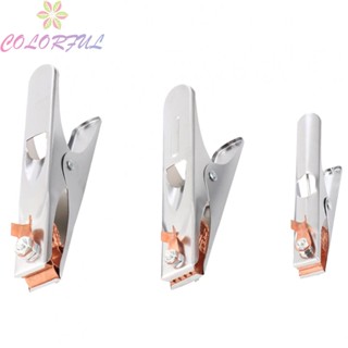 【COLORFUL】Wire Clamp Clips Ground Clamps Iron Chrome Copper Tape Spring Welding Clamp