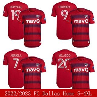 เสื้อกีฬาแขนสั้น ลายทีมชาติฟุตบอล FC Dallas Home Pomykal Velasco Arriola Ferreira 2022-2023 ชุดเหย้า พลัสไซซ์ สําหรับผู้ชาย และผู้หญิง