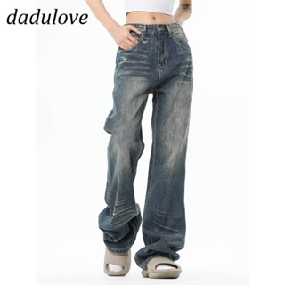 DaDulove💕 New American Ins High Street Retro Washed Jeans Niche High Waist Wide Leg Pants Large Size Trousers