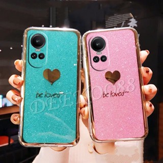  เคสโทรศัพท์มือถือแบบแข็ง แต่งกลิตเตอร์ สีเหลือง สีชมพู สําหรับ OPPO Reno10 Pro Plus Pro+ A58 A78 A98 5G 4G Reno 10 10Pro Reno10Pro+ OPPOA58 OPPOA78