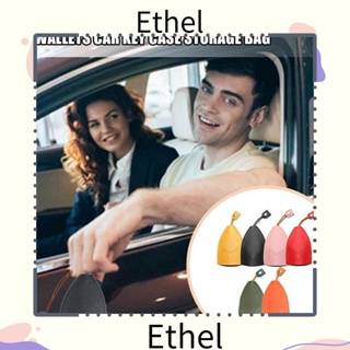 Ethel1 ปลอกกุญแจรถยนต์ หนัง PU กันลื่น ทนทาน สีดํา 2 ชิ้น