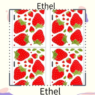 Ethel1 สติกเกอร์วอลเปเปอร์ PVC ลายผลไม้ สตรอเบอร์รี่ ลอกออกได้ สําหรับติดตกแต่งผนังห้องนอน ห้องรับประทานอาหาร