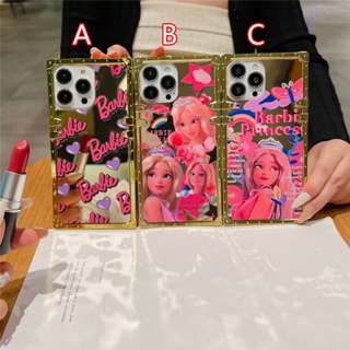Barbie Mirror คดี for Apple IPhone 15 14 13 12 Pro Max IPhone15 IPhone14 Plus IPhone13 IPhone12 Mini การ์ตูน ปกป้องเปลือก Cute Cartoon Butterfly Soft TPU Case