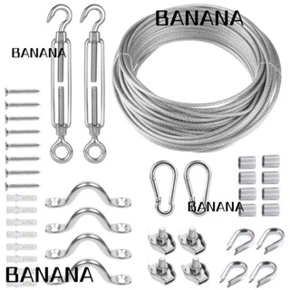 Banana1 ชุดเชือกลวดเหล็ก เคลือบเงิน 50 ฟุต 1/8 นิ้ว สําหรับแขวนสายไฟ