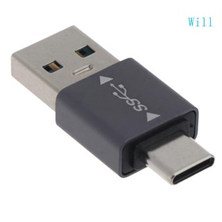 Will อะแดปเตอร์แปลงสายเคเบิล USB3 0 เป็น Type-C สําหรับชาร์จโทรศัพท์มือถือ Type-C เป็น USB3 0 ตัวผู้