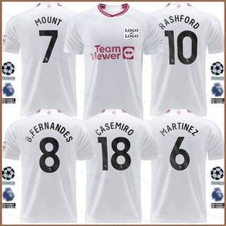 เสื้อกีฬาแขนสั้น ลายทีมฟุตบอล United Third Away HQ1 2023-2024 M Martinez Fernandes Rashford Casemiro Mount Tshirs พลัสไซซ์ QH1