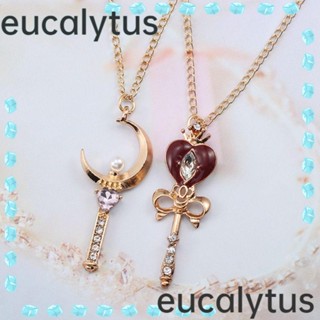 Eucalytus1 สร้อยคอ จี้ไม้กายสิทธิ์ โลหะ คริสตัล รูปอนิเมะเซเลอร์มูน DIY สําหรับแต่งคอสเพลย์