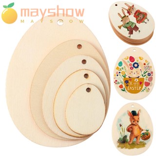 Mayshow 10/25/50 ชิ้นไข่อีสเตอร์ในครัวเรือน DIY งานฝีมือไม้แขวนเครื่องประดับกราฟฟิตีอีสเตอร์ตกแต่ง