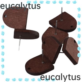 Eucalytus1 ต่างหูกระดุมไม้ พร้อมห่วง สําหรับผู้หญิง