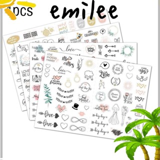 Emilee สติกเกอร์ PVC กันน้ํา สําหรับติดตกแต่งงานแต่งงาน 4 ชิ้น