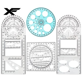 ไม้บรรทัดพลาสติก วงกลม อเนกประสงค์ สําหรับวาดภาพคณิตศาสตร์ 4 ชิ้น