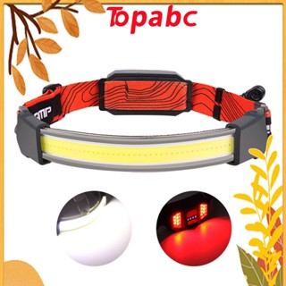 TOP Cob ไฟหน้า LED สีแดง ชาร์จ USB สําหรับตั้งแคมป์ เดินป่า กลางแจ้ง