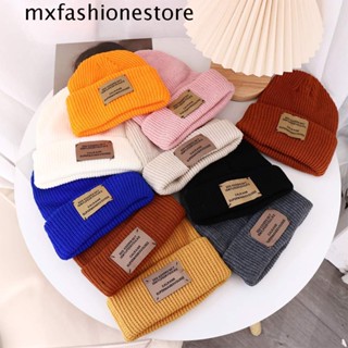 Mxfashione หมวกถัก น่ารัก ผู้ชาย เรียบง่าย เข้ากับทุกการแต่งกาย ฤดูใบไม้ร่วง ฤดูหนาว สีพื้น Skullies หมวกสไตล์เกาหลี