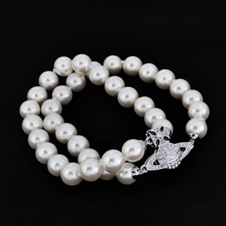 0807-YWTY-SDY Queen Mother of the West Weiweian Vivienne Double-Layer Pearl Magnetic Buckle Saturn Bracelet Punk Light Luxury Universe Bracelet SUVC