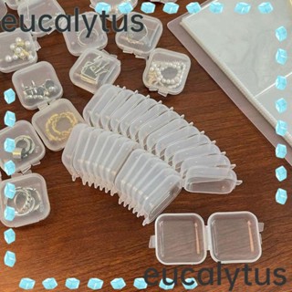 Eucalytus1 กล่องพลาสติกใส ขนาดเล็ก แบบพกพา สําหรับใส่เครื่องประดับ ต่างหู ยา 24 ชิ้น