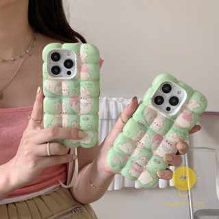 For เคสไอโฟน 14 Pro Max [Cute Rabbit 3D Grids] เคส Phone Case For iPhone 14 Pro Max Plus 13 12 11 For เคสไอโฟน11 Ins Korean Style Retro Classic Couple Shockproof Protective TPU Cover Shell