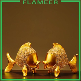 [Flameer] ฟิกเกอร์เรซิ่น รูปปั้นปลาทอง เสริมฮวงจุ้ย สําหรับตกแต่งบ้าน ออฟฟิศ ทางเข้า