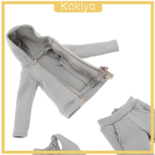 [Kokiya] เสื้อกั๊ก มีฮู้ด และกางเกง 1:12 สําหรับตุ๊กตาฟิกเกอร์ 6 นิ้ว 3 ชิ้น