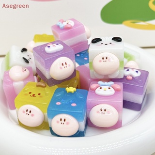 [Asegreen] ตุ๊กตาการ์ตูน Kuromi Melody Cinnamoroll ทรงสี่เหลี่ยม ขนาดเล็ก เรืองแสง สําหรับตกแต่งบ้านตุ๊กตา 1 ชิ้น