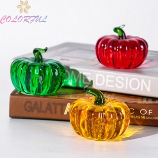 【COLORFUL】Sparkling Crystal Pumpkin Home Decor Ornament Gift Hand Polished Veggie Figurine