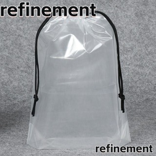 Refinement กระเป๋าหูรูด แบบใส ความจุขนาดใหญ่ อเนกประสงค์ พร้อมเชือก