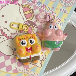 Back2life พวงกุญแจ จี้อะคริลิค รูปการ์ตูน SpongeBob Patrick สไตล์เกาหลี สําหรับตกแต่งกระเป๋านักเรียน