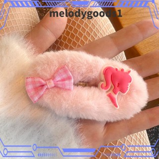 Melodygoods1 กิ๊บติดผม รูปตุ๊กตาบาร์บี้ สีชมพู หรูหรา แฟชั่นสําหรับผู้หญิง