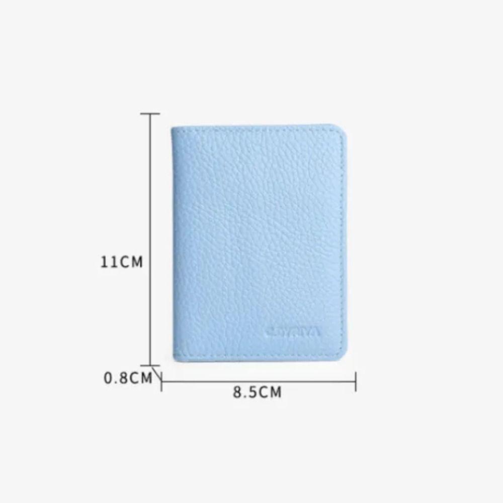 กระเป๋าใส่นามบัตร หนัง PU แบบพกพา สีพื้น สําหรับผู้ชาย และผู้หญิง